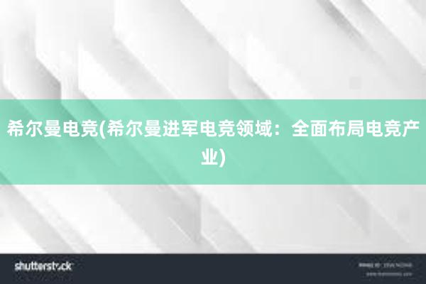 希尔曼电竞(希尔曼进军电竞领域：全面布局电竞产业)