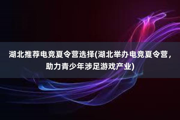 湖北推荐电竞夏令营选择(湖北举办电竞夏令营，助力青少年涉足游戏产业)