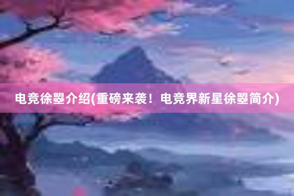 电竞徐曌介绍(重磅来袭！电竞界新星徐曌简介)