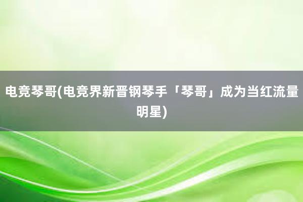 电竞琴哥(电竞界新晋钢琴手「琴哥」成为当红流量明星)