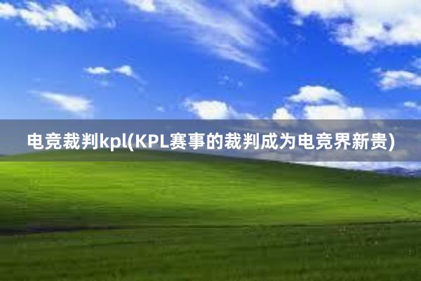 电竞裁判kpl(KPL赛事的裁判成为电竞界新贵)