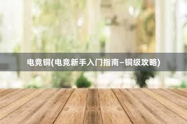 电竞铜(电竞新手入门指南—铜级攻略)