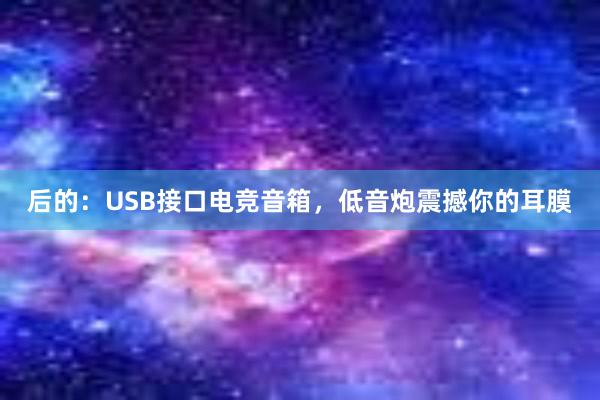 后的：USB接口电竞音箱，低音炮震撼你的耳膜