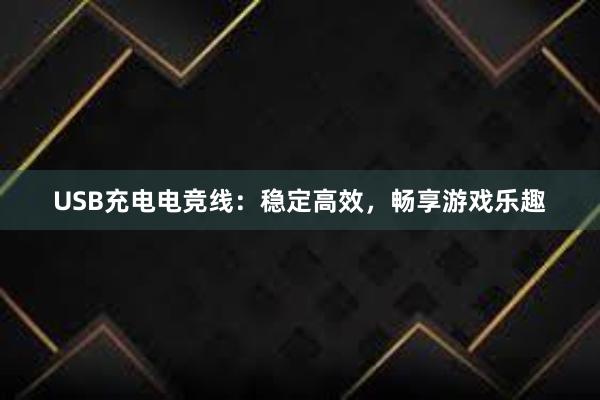 USB充电电竞线：稳定高效，畅享游戏乐趣