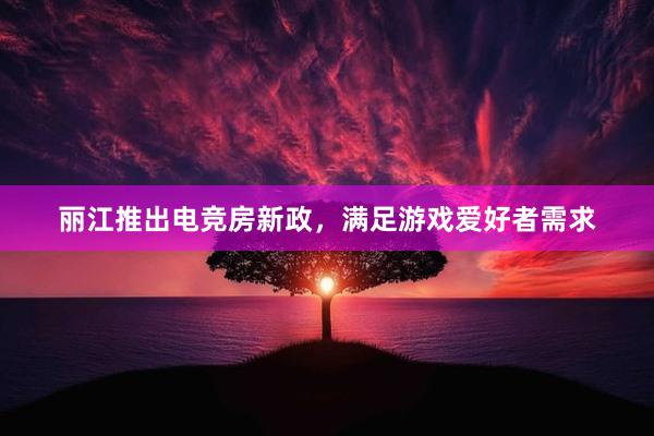 丽江推出电竞房新政，满足游戏爱好者需求