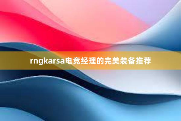 rngkarsa电竞经理的完美装备推荐