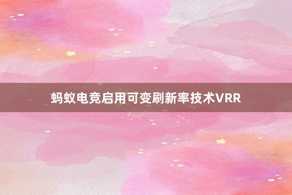 蚂蚁电竞启用可变刷新率技术VRR